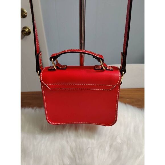 Kate Spade New York Gap Kids Red Leather Satchel Crossbody - Picture 3 of 14
